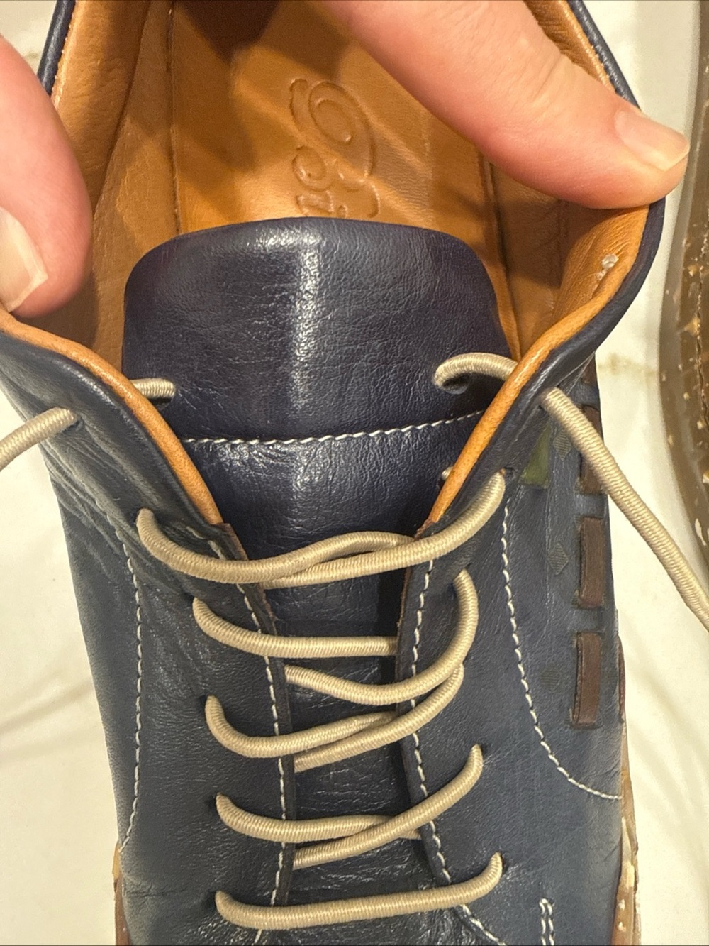 Biza Iris Leather Woven Sneaker In Blue Sz 9 US 40 EU NWT Ret $133 - Picture 8 of 9